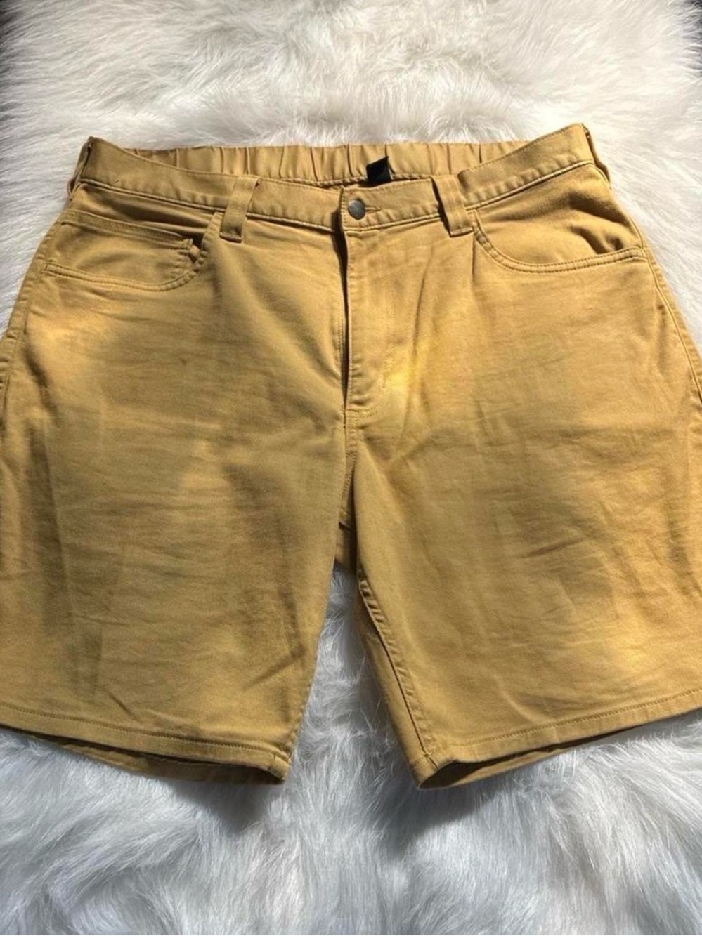 Carhartt Men's Flat Front Shorts in Mustard Yellow